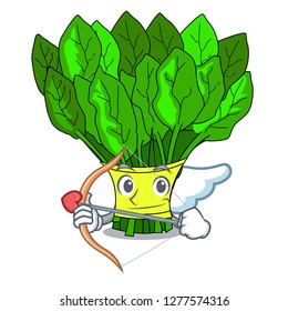 Cupid spinach in a the cartoon basket