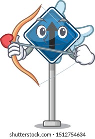 Cupid straight ahead sign, isolated character shape.