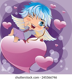 Cupid takes aim at a target