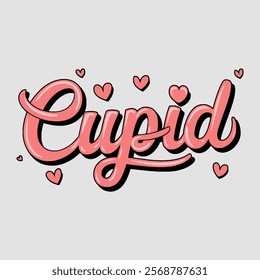 Cupid Text of Valentine Typography Vectors