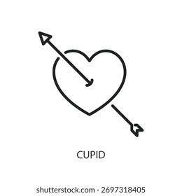 Cupid thin line icons. Original vector illustration.