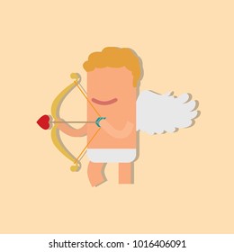 Cupid throwing an arrow, vector illustration design. Cupid collection.