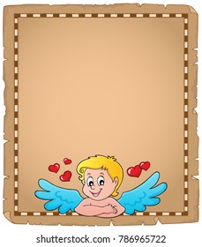 Cupid topic parchment 2 - eps10 vector illustration.