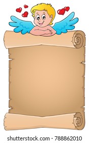 Cupid topic parchment 4 - eps10 vector illustration.