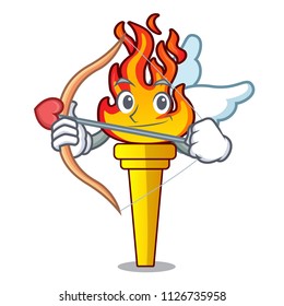 Cupid torch character cartoon style