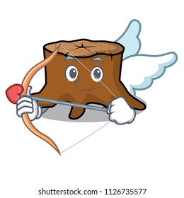 Cupid tree stump character cartoon