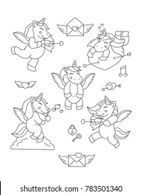 cupid unicorn illustration