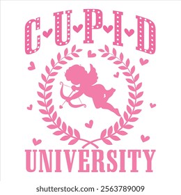 CUPID UNIVERSITY  Cupid Valentine's day T-Shirt Design