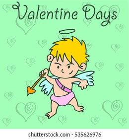 Cupid valentine days collection vector