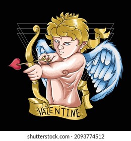 cupid valentine love angel carrying heart arrow 