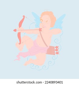 Cupid vector illustration in flat style