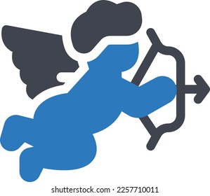 cupid  Vector illustration on a transparent background. Premium quality symmbols. Glyphs vector icons for concept and graphic design. 
