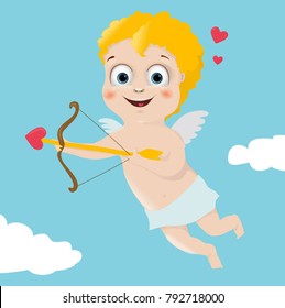 Cupid. Vector illustration of Valentine's day