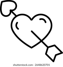 Design do ícone de linha do vetor do cupido
