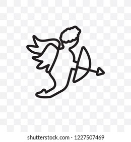 Cupid vector linear icon isolated on transparent background, Cupid transparency concept can be used for web and mobile