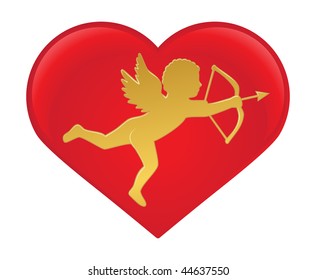 Cupid vector silhouette