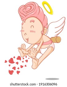 Cupid vector. Valentine Day and Romantic. Angle Cartoon vector Isolated on white background 