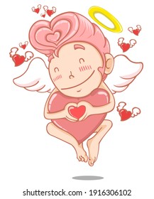 Cupid vector. Valentine Day and Romantic. Angle Cartoon vector Isolated on white background 