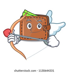 Cupid wallet character cartoon style vector illustration