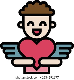 Cupid - Wedding icon set. High quality filled outline vector illustration for website and mobile application.