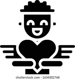 Cupid - Wedding icon set. High quality solid vector illustration for website and mobile application.