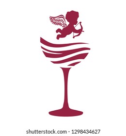 Cupid wine,  vector icon