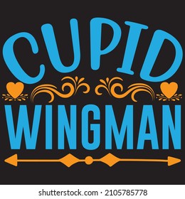 Cupid wingman, t-shirt design and vector file.