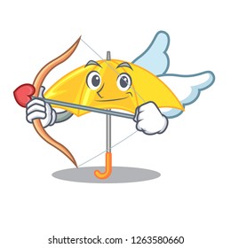 Cupid yellow umbrella isolated on a mascot