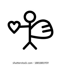 Cupidon icon or logo isolated sign symbol vector illustration - high quality black style vector icons
