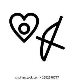 Cupidon icon or logo isolated sign symbol vector illustration - high quality black style vector icons
