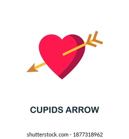 Cupids Arrow flat icon. Color simple element from wedding collection. Creative Cupids Arrow icon for web design, templates, infographics and more