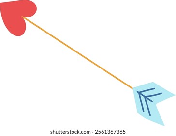 A cupid's arrow with a heart-shaped tip, perfect for love-themed designs