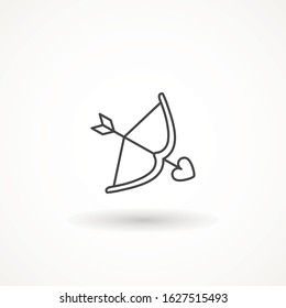 Cupid's arrow icon. Cupid bow and arrow with heart icon. Vector trendy illustration for love, romance, passion, valentine's day