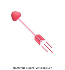 Cupid's arrow icon. Valentine's day concept. Arrow with a heart. Love icon. Trendy and modern vector in 3d style svg