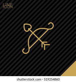 Cupid's arrow isolated single linear icon for websites and mobile minimalistic flat design.