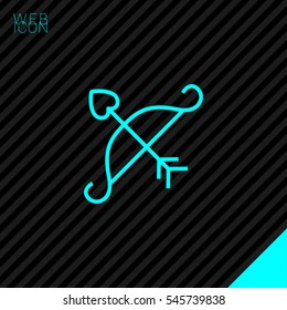 Cupid's arrow isolated single linear icon for websites and mobile minimalistic flat design.