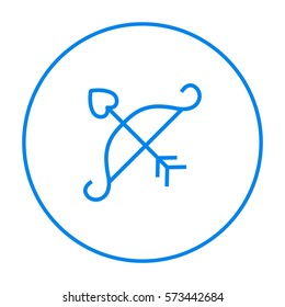 Cupid's arrow isolated single linear icon for websites and mobile minimalistic flat design.