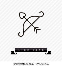 Cupid's arrow isolated single linear icon for websites and mobile minimalistic flat design.