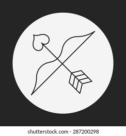 Cupid's arrow line icon