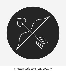 Cupid's arrow line icon