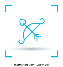 Cupid's arrow line vector icon
