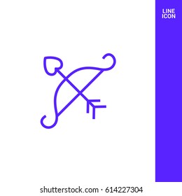 Cupid's arrow line vector icon