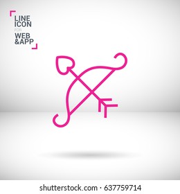 Cupid's arrow line vector icon