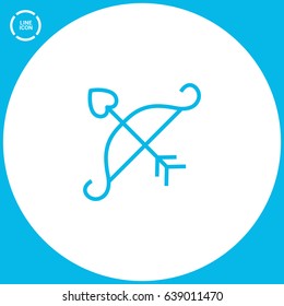 Cupid's arrow line vector icon