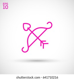 Cupid's arrow line vector icon