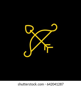 Cupid's arrow line vector icon