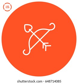 Cupid's arrow line vector icon