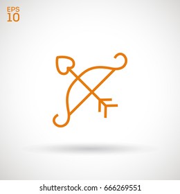 Cupid's arrow line vector icon