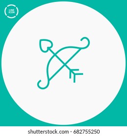 Cupid's arrow line vector icon