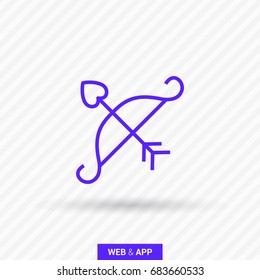 Cupid's arrow line vector icon